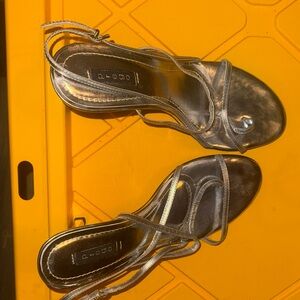 Chic Silver Strappy Heels